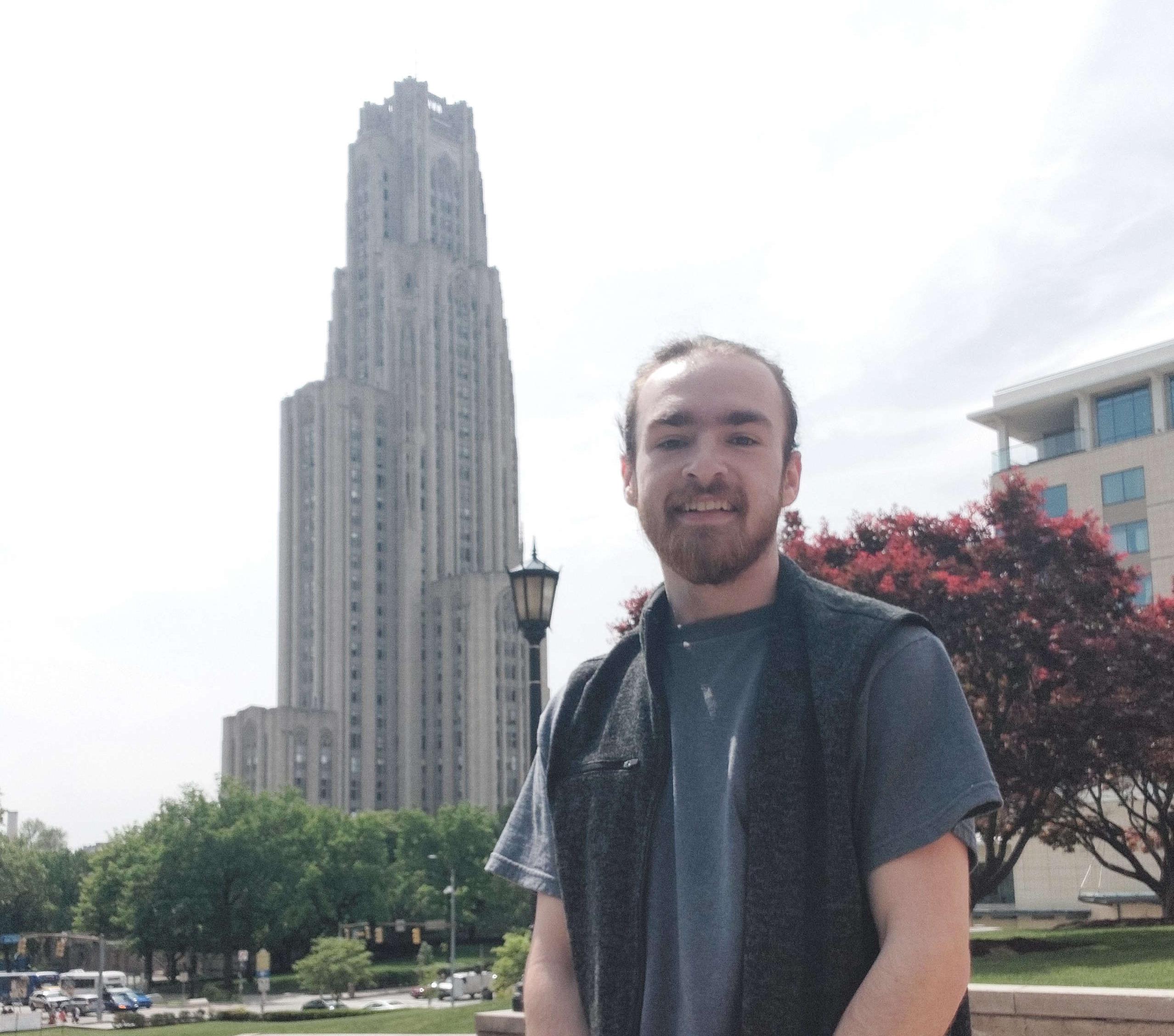 Rob standing in front of the Cathedral of Learning